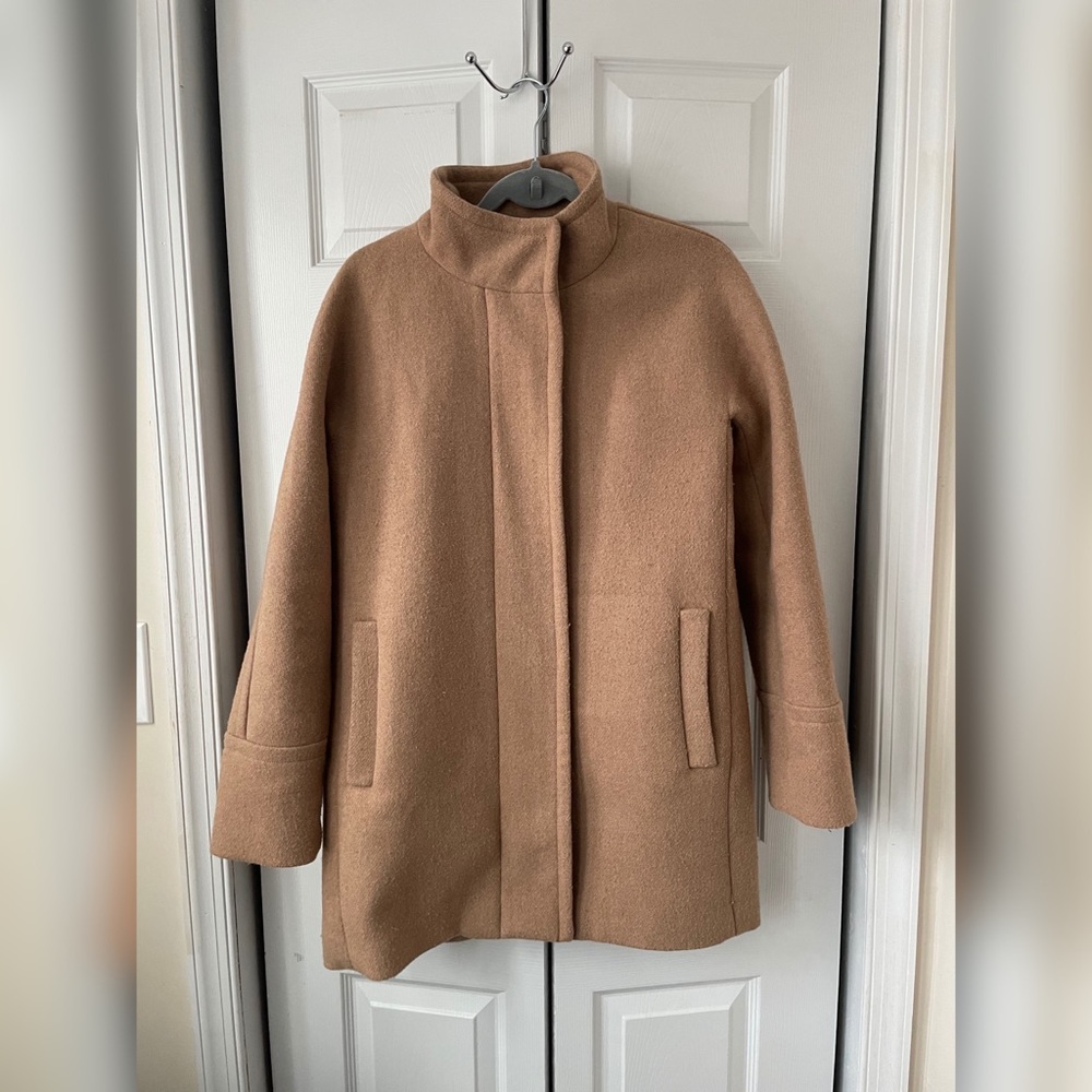 J. Crew Funnel Neck wool blend coat